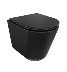 Miska WC wisząca z deską Laax Ergo Black Besco Besco (ZLAE-C-DLC)