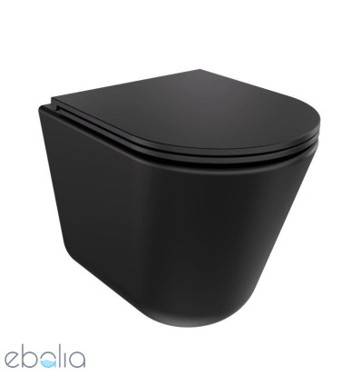 Miska WC wisząca z deską Laax Ergo Black Besco Besco (ZLAE-C-DLC)
