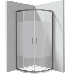 Kabina prysznicowa z brodzikiem półokrągła 80x80 cm - wzór pas Deante (KYPPDE88P)