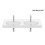 Umywalka ścienna/meblowa podwójna 120x46 Supraglaze Fineceramic® Meridian Roca (A327747S00)