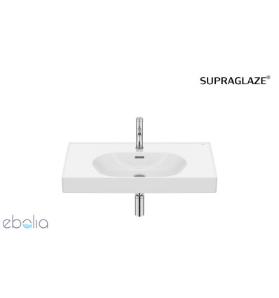 Umywalka ścienna/meblowa 80x46 Fineceramic® Supraglaze biała Meridian Roca (A327745S00)