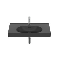 Umywalka ścienna/meblowa 80x46 Fineceramic® czarny mat Meridian Roca (A327745080)