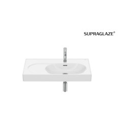 Umywalka ścienna/meblowa prawa 80x46 Supraglaze Fineceramic® biała Meridian Roca (A327744S00)