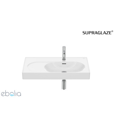 Umywalka ścienna/meblowa prawa 80x46 Supraglaze Fineceramic® biała Meridian Roca (A327744S00)