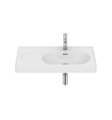 Umywalka ścienna/meblowa prawa 80x46 Fineceramic® biały mat Meridian Roca (A327744620)