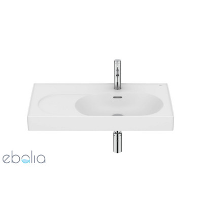 Umywalka ścienna/meblowa prawa 80x46 Fineceramic® biały mat Meridian Roca (A327744620)