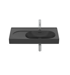 Umywalka ścienna/meblowa prawa 80x46 Fineceramic® czarny mat Meridian Roca (A327744080)