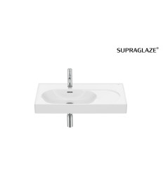 Umywalka ścienna/meblowa lewa 80x46 Fineceramic® Supraglaze biała Meridian Roca (A327743S00)