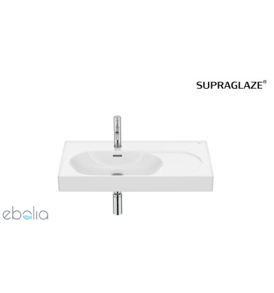 Umywalka ścienna/meblowa lewa 80x46 Fineceramic® Supraglaze biała Meridian Roca (A327743S00)