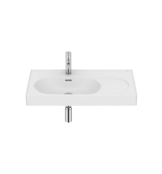 Umywalka ścienna/meblowa lewa 80x46 Fineceramic® biały mat Meridian Roca (A327743620)