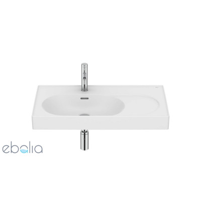 Umywalka ścienna/meblowa lewa 80x46 Fineceramic® biały mat Meridian Roca (A327743620)