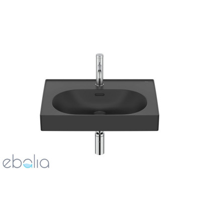 Umywalka ścienna/meblowa 60x46 Fineceramic® czarny mat Meridian Roca (A327742080)