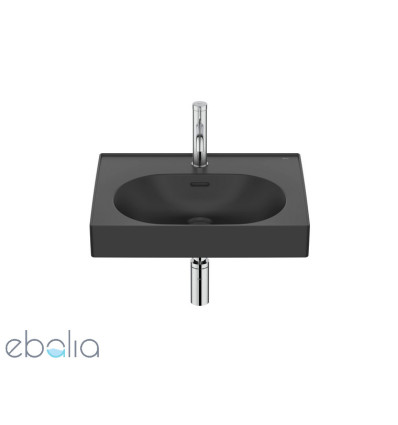 Umywalka ścienna/meblowa 55x46 Fineceramic® czarny mat Meridian Roca (A327741080)