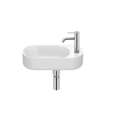 Mała umywalka ścienna 50x27,5 Compacto Fineceramic® biała Meridian Roca (A327740000)