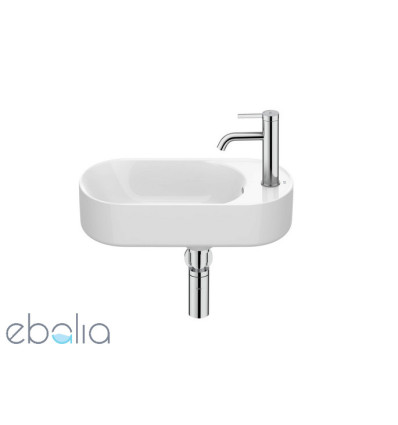 Mała umywalka ścienna 50x27,5 Compacto Fineceramic® biała Meridian Roca (A327740000)
