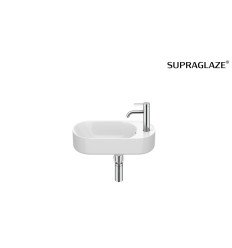 Mała umywalka ścienna 50x27,5 Compacto Fineceramic® Supraglaze Meridian Roca (A327740S00)