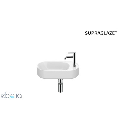 Mała umywalka ścienna 50x27,5 Compacto Fineceramic® Supraglaze Meridian Roca (A327740S00)