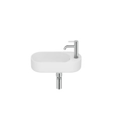 Mała umywalka ścienna 50x27,5 Compacto Fineceramic® biały mat Meridian Roca (A327740620)