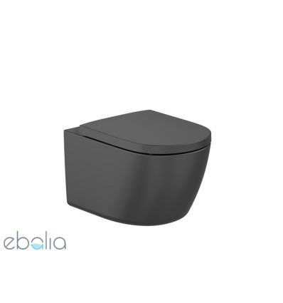 Miska WC podwieszana Rimless® Vortex 54 cm czarny mat Meridian Roca (A346747080)