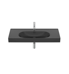Umywalka ścienna/meblowa 100x46 Fineceramic® czarny mat Meridian Roca (A327746080)