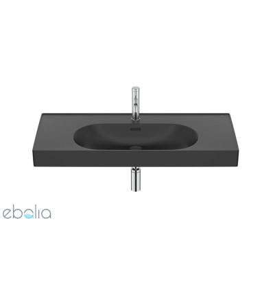 Umywalka ścienna/meblowa 100x46 Fineceramic® czarny mat Meridian Roca (A327746080)