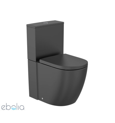 Miska WC do kompaktu Rimless® Vortex o/podwójny przyścienna czarny mat Meridian Roca (A342747080)