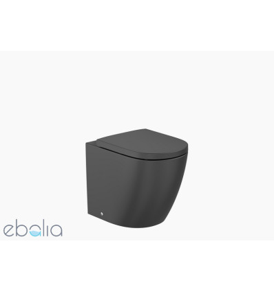 Miska WC stojąca Rimless® Vortex o/podwójny przyścienna czarny mat Meridian Roca (A347747080)