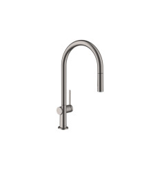 Bateria kuchenna 210 z wyciąganą wylewką Czarny Chrom Talis M54 Hansgrohe (72801340)