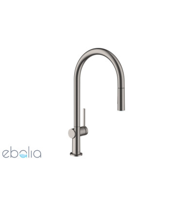 Bateria kuchenna 210 z wyciąganą wylewką Czarny Chrom Talis M54 Hansgrohe (72801340)