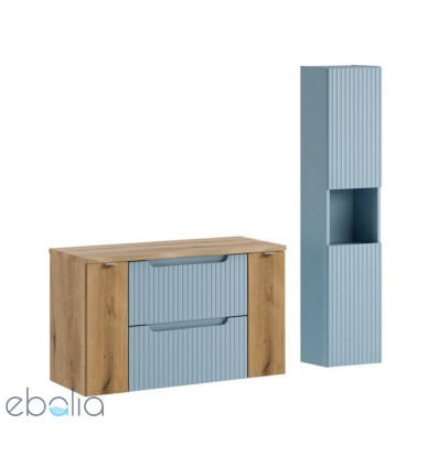 Zestaw meblowy 100cm z blatem i szafką wysoką Nova Denim Comad (SET-NOD B NAT OAK 100CM S HC)