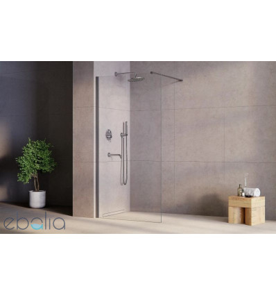Kabina prysznicowa walk-in 110x195 Eco-n Gun metal Besco (ENGM110-195C)
