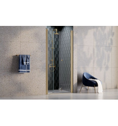 Drzwi prysznicowe 80 Sinco Due Brushed Gold Besco (DSD-80-ZS)