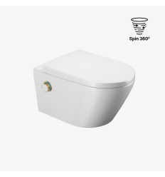 Miska WC z funkcją bidetu Dakota 2.0 pokrętło sterujące złoty połysk Excellent (CEEX.4024.K.D3.WHGL)
