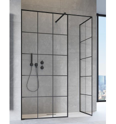 Kabina Walk-in 110x80x200 Modo New III Black Factory Radaway (389114-54-55 + 389084-54-55 + 389000-54)